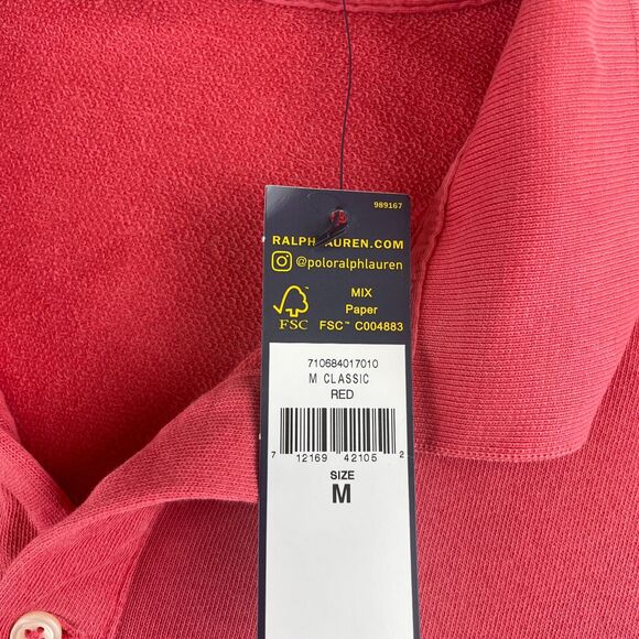 Ralph Lauren Polo Shirt‎ Mens M Classic Red Long Sleeve Embroidered Pony Preppy - Picture 6 of 7